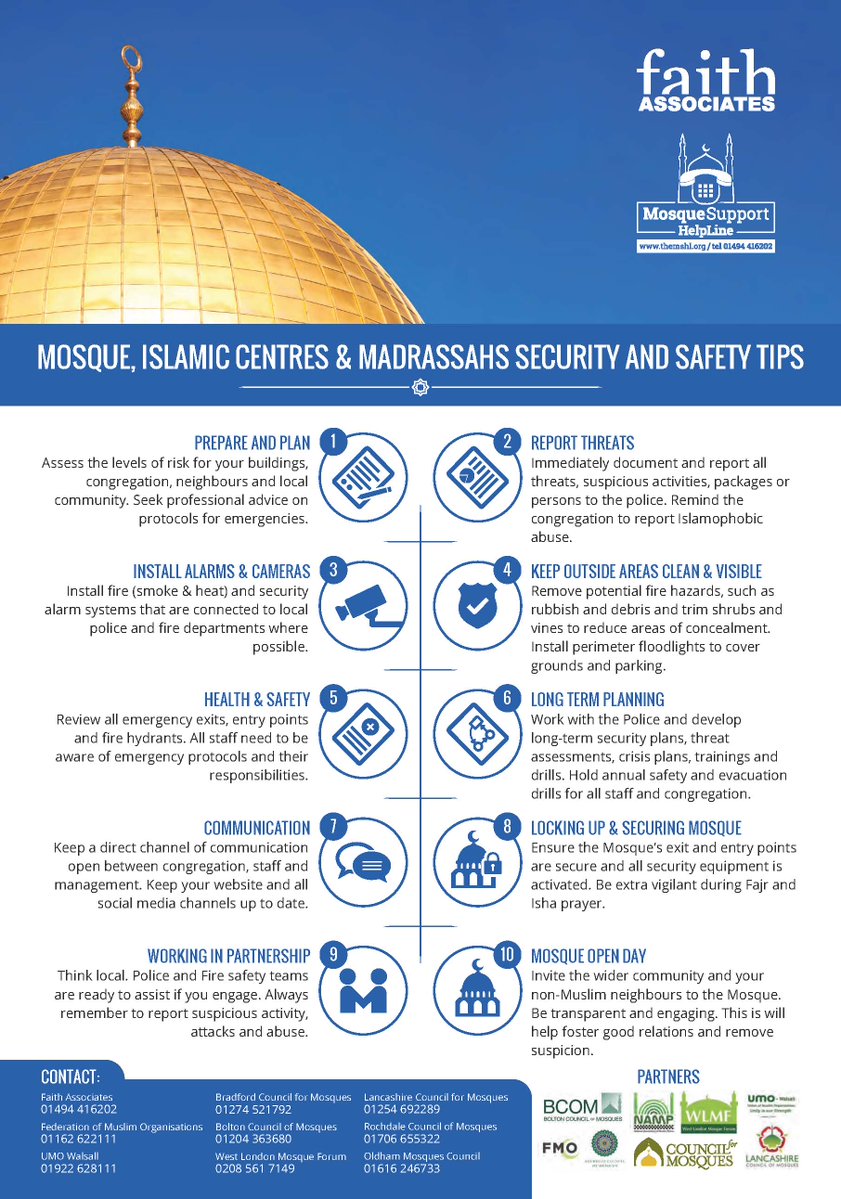 poster regarding sefety and security of mosques